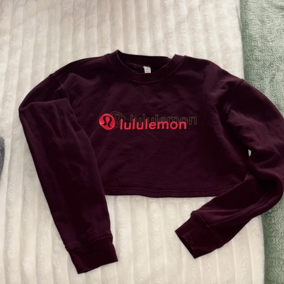 lululemon athletica Tops - Lululemon Cropped Chinese New Year Maroon Crewneck